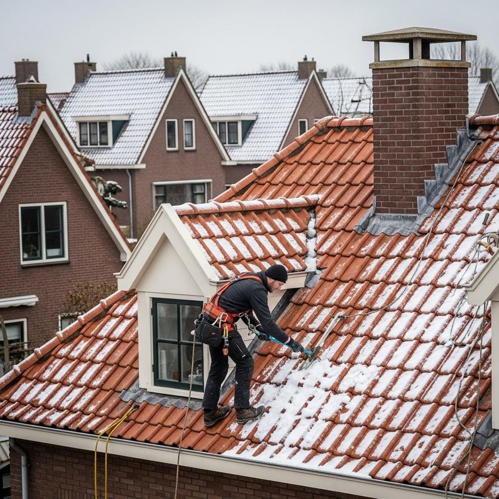 dak sneeuwvrij maken winter