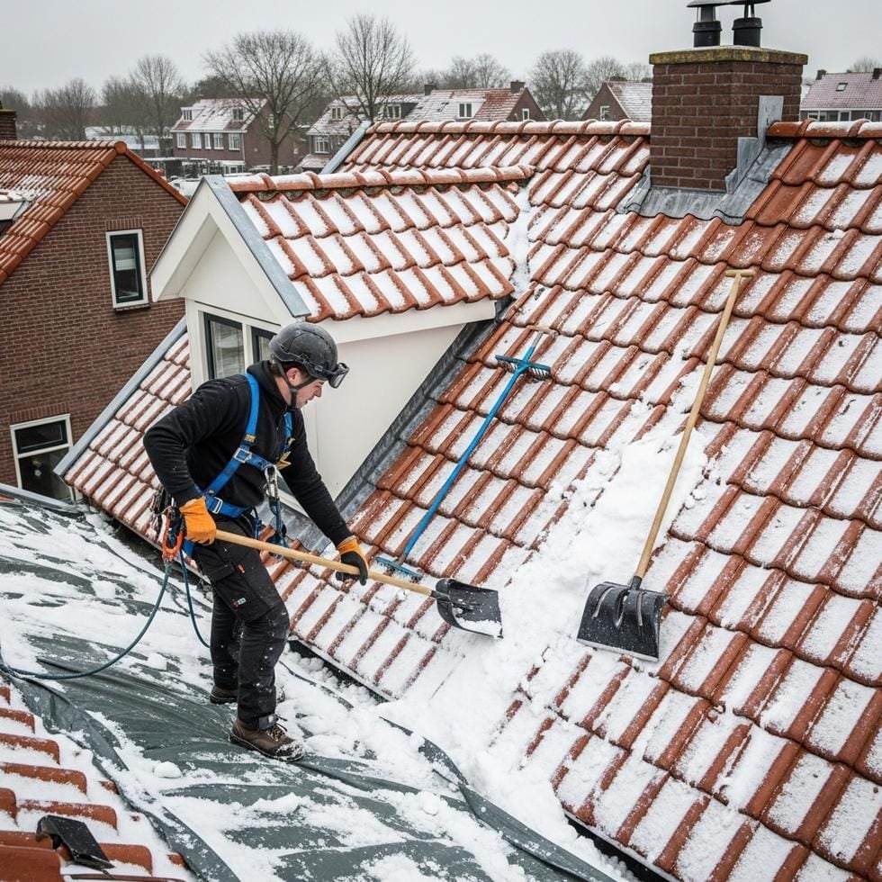 dak sneeuwvrij maken winter