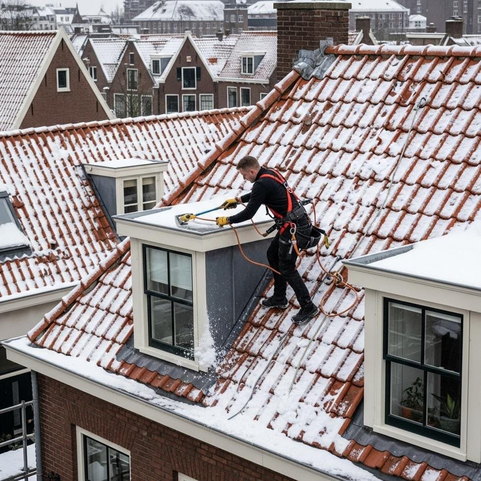 dak sneeuwvrij maken winter