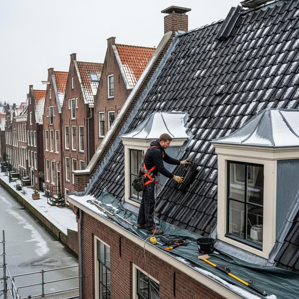 historische daken winter