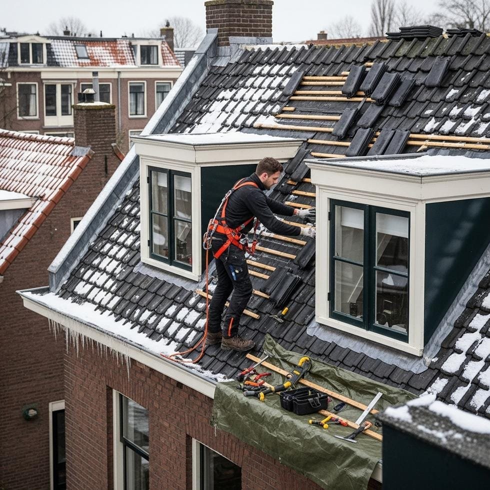 historische daken winter