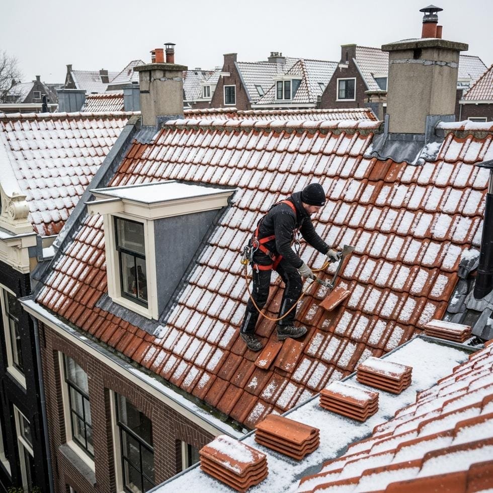 historische daken winter