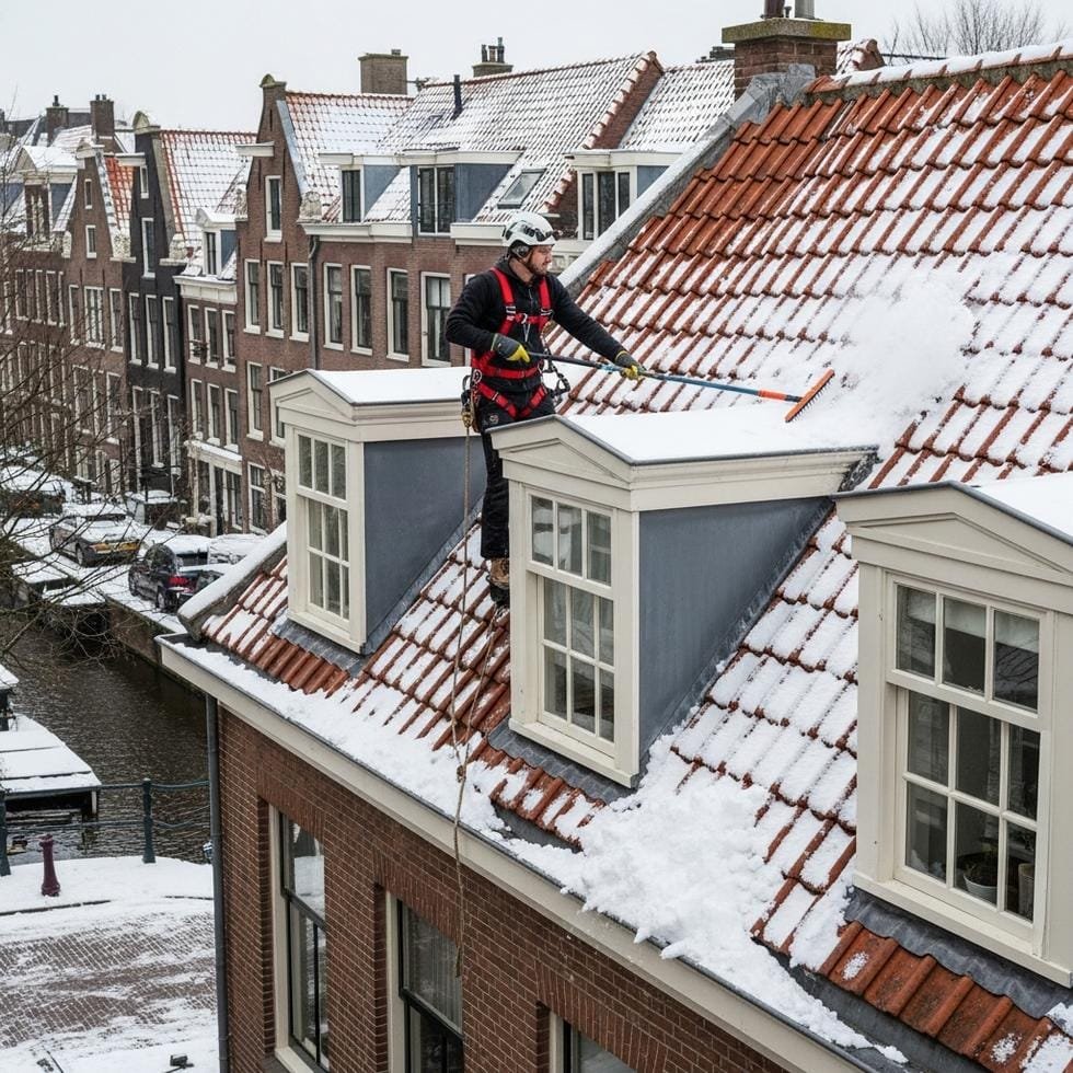 dak sneeuwvrij maken winter