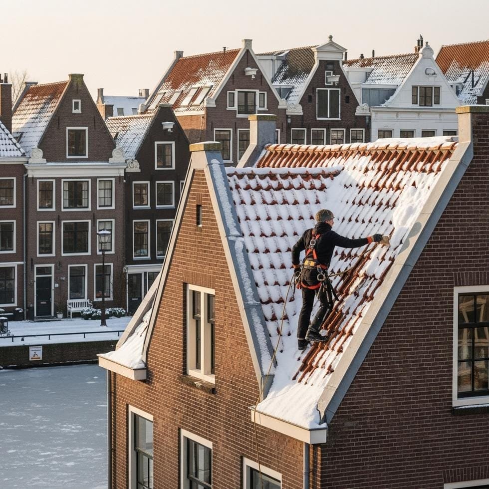 dak sneeuwvrij maken winter