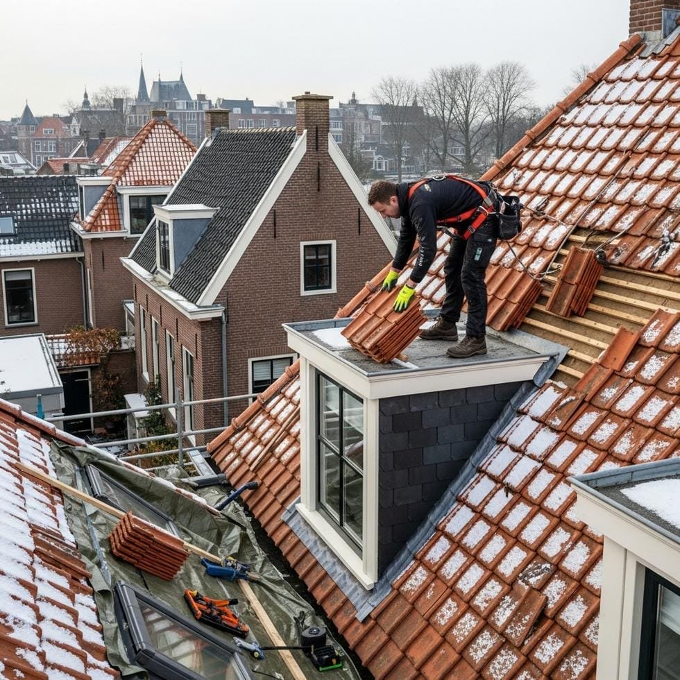 historische daken winter