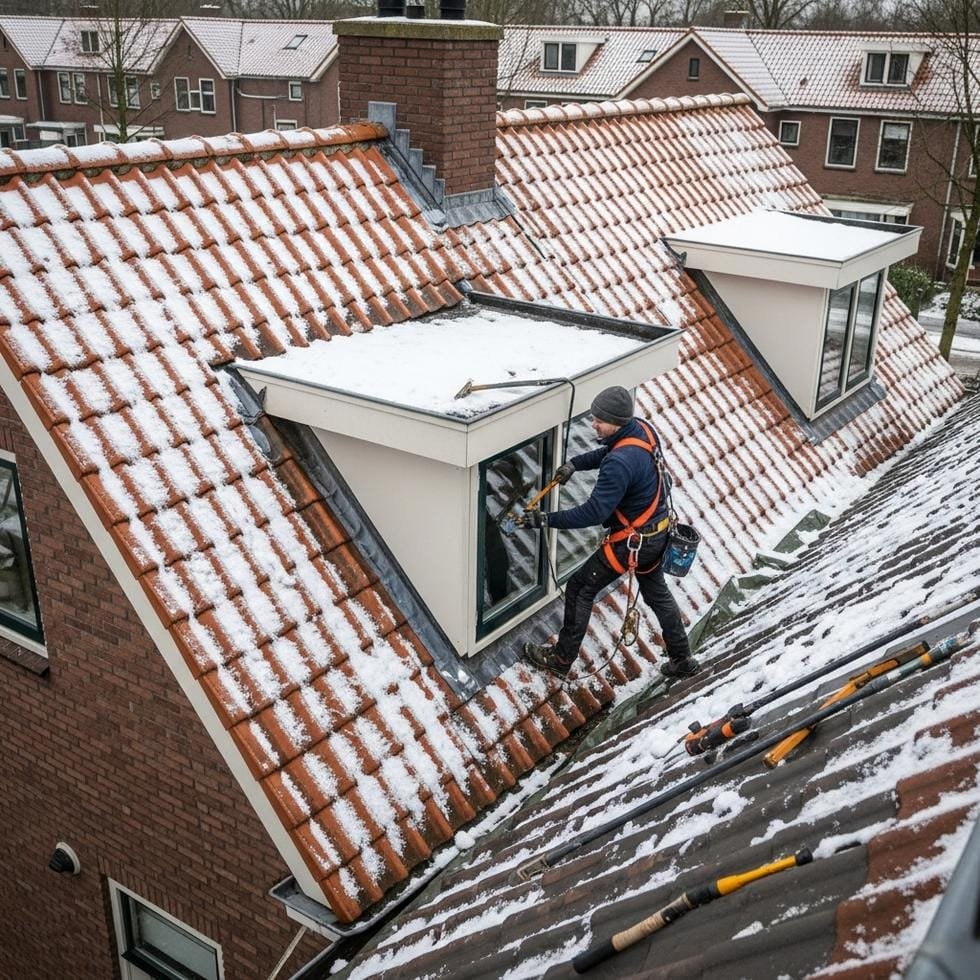 dak sneeuwvrij maken winter