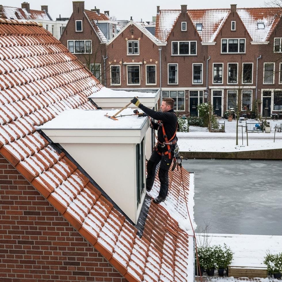 dak sneeuwvrij maken winter