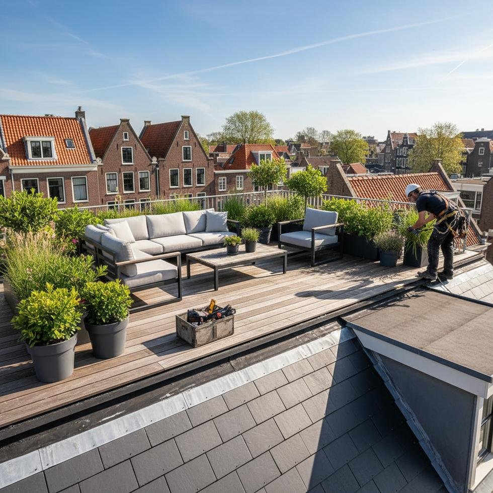 dakterras lente aanleggen